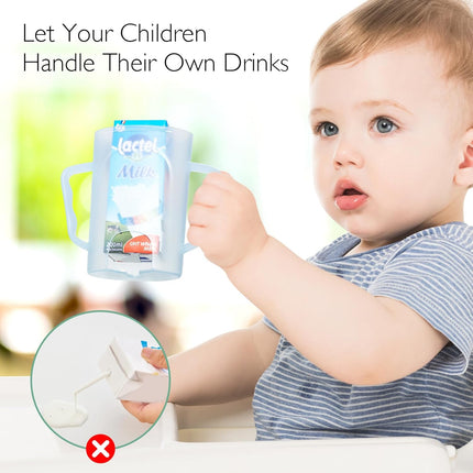 Momcozy Baby Pouch Holder No Squeeze, Baby Food & Juice Box Holder, Mess-Free, Easy Grip for Self-Feeding, BPA-Free & DEHP-Free, Must-Have for Babies, Blue