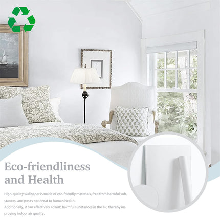 17.7''x118'' Peel and Stick Wallpaper White Contact Paper for New Environmentally Friendly Materials Thickening Upgrade Embossed Renter Friendly Wall Paper Modern Vinyl Wrap Countertop Bedroom