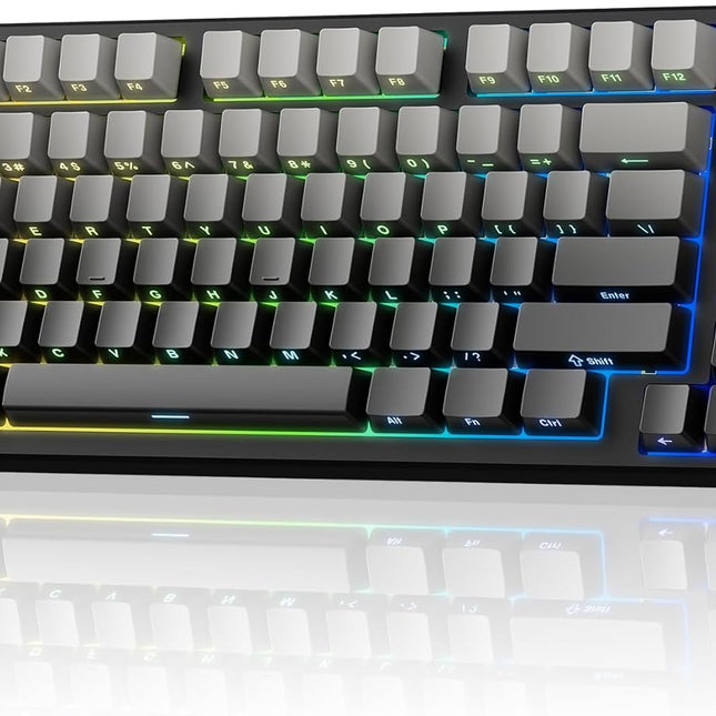 Wireless Mechanical Gaming Keyboard, 75% Layout with RGB Backlit, Custom Hot Swappable, Creamy Sound - photo 2