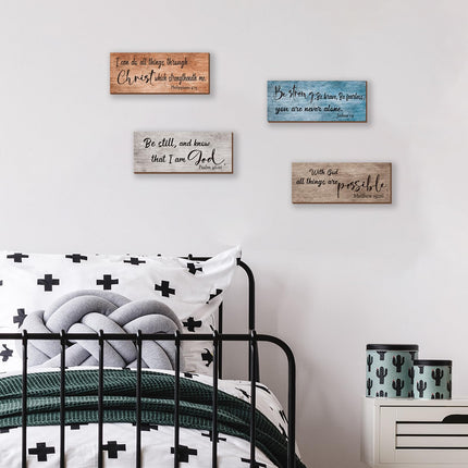 4 Pieces Bible Verses Wall Decor Rustic Wooden Christian Signs Farmhouse Religious Decor for Home Prayer - photo 7