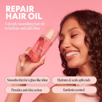 MONDAY HAIRCARE REPAIR Hair Oil with Moroccan Argan Oil & Squalane – 3 oz, Deeply Nourishes, Hydrates, and Adds Shine(Pack of 2)