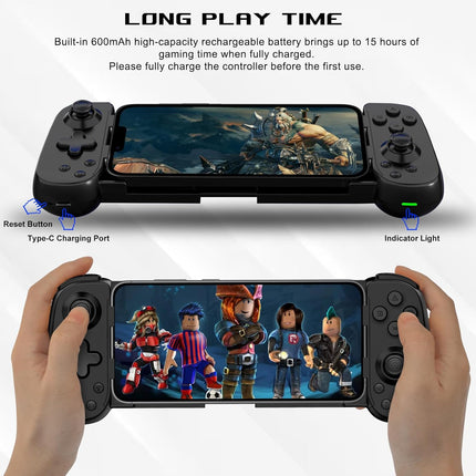 arVin Mobile Gaming Controller for iPhone 16/15/14/iPad/Android Phone/Tablet/Switch, PS Remote Player Gamepad for PS5/PS4/Xbox/PC, Wireless Joystick Play Cloud Gaming, Arcade Mfi Games, CODM, Roblox