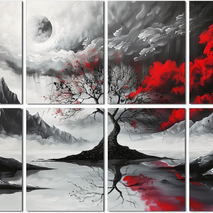FurnoFlexArt Acoustic Panels Tiles Decorative Room Sound Proof Foam Absorbing Panels Noise Dampening Canceling Reducing Blocker for Walls (Scarlet Tree, 48 * 32 in)
