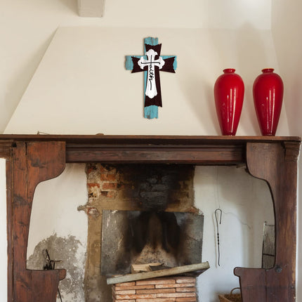 Large Wooden Christian Wall Cross Religious Decor Art