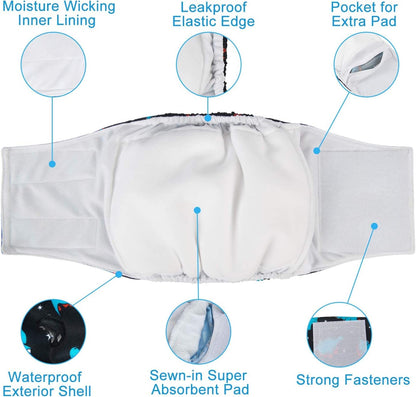 Dog Belly Bands for Male Dogs - Washable Wrap Diapers - photo 4