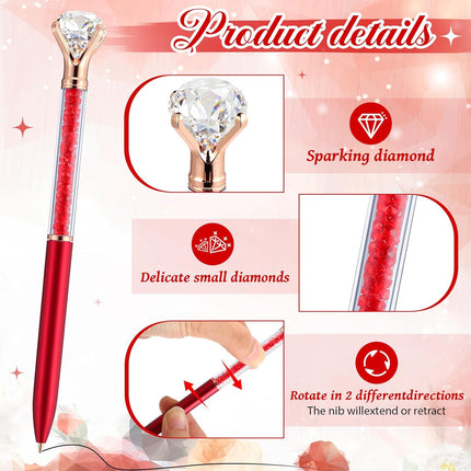 30 Sets Mother's Day Gift Bulk Diamond Pens with Crystal Top Cute Retractable Ballpoint Pen with Greeting Cards for Religious Women Mother Birthday Christian Party Pavors