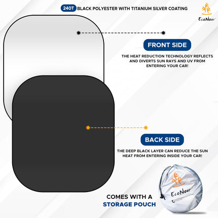 2 Piece Foldable Car Windshield Sun Shade, UV & Heat Protection - photo 7