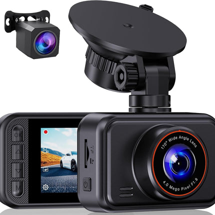 E-YEEGER Dash Cam Front and Rear, 2.5K Dual Dash Camera for Cars, 2560P Mini Car Camera, 2 inch IPS Screen, WDR Night Vision, 24 Hours Parking Monitor, G-Sensor, Support 256 GB Max