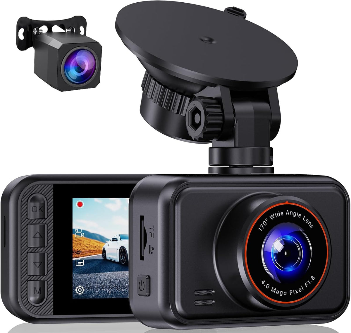 Front and Rear 2.5K Dual Dash Camera for Cars