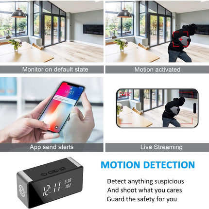 WiFi Wireless Mini Security Camera, Full HD 4K/2K/1080P Surveillance Cam for Home Safety Support 5G&2.4G with Night Vision and Motion Detection, APP Control with SD Storage
