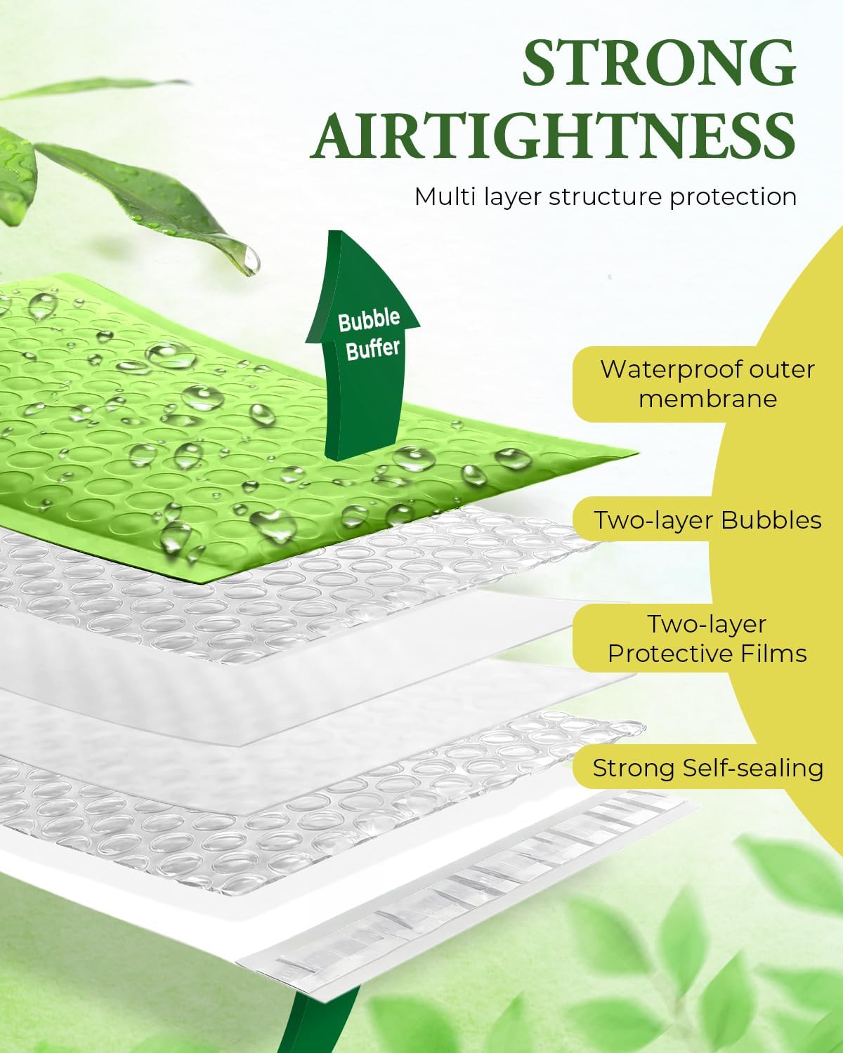 Green 4x8 Self-Seal Bubble Mailers, 100 Pack - photo 5