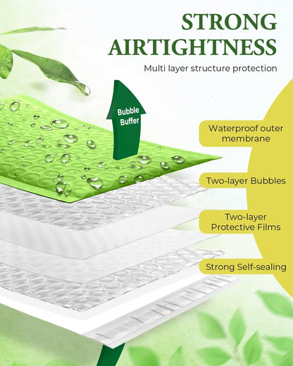 Green 4x8 Self-Seal Bubble Mailers, 100 Pack - photo 5