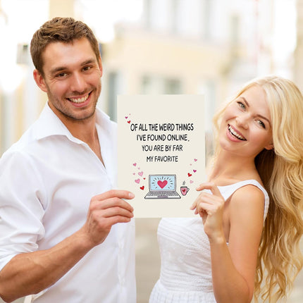 FANCYLUCKY Funny Birthday Cards for Men Women, Romantic Anniversary Card for Husband Wife Boyfriend Girlfriend, Love Card