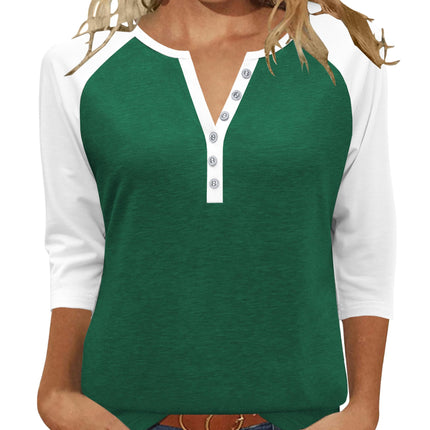 Womens Tops 3/4 Length Sleeve Blouses Dressy Casual Summer Outfits