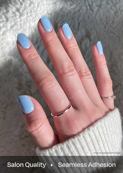 Semi-Cured Gel Nail Strips - N Cream Sky Blue - photo 4