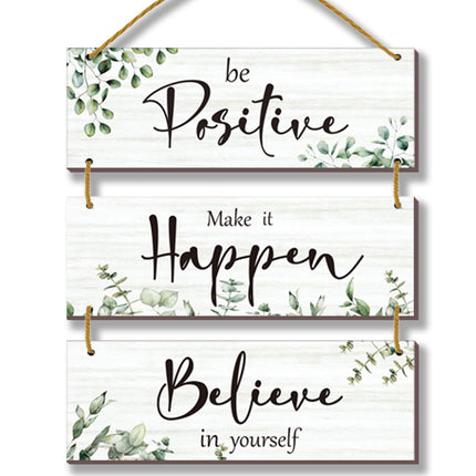 3 Pcs Office Wall Decor Inspirational Rustic Motivational Plaques With Sayings Wooden Farmhouse Positive Hangings for Home Bathroom Bedroom Kitchen(Fresh 12x4inch)