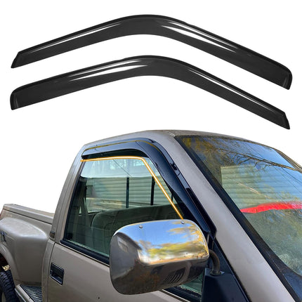 Tape On Window Visor Deflectors Compatible with 1988-1998 Chevy C & K Reg Cab Pickup, Acrylic Slim Style Smoke Tinted Window Rain Guards, Sun Wind Side Vent Visor Set, 2 Piece