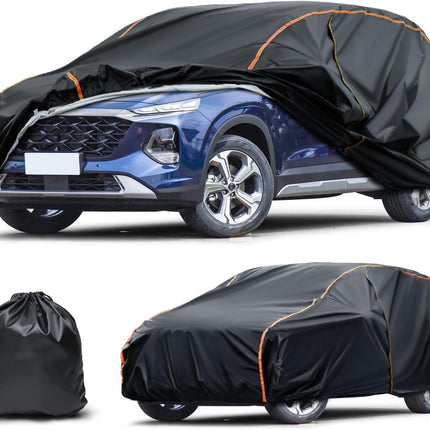 Car Cover Compatible with Hyundai Santa Fe,Waterproof All-Weather Protection,Spunlace Cotton PEVA Cover with Zipper Door