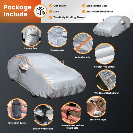 Mini Van Car Cover Waterproof All Weather for Automobiles, Outdoor Full Van Cover with Zipper, Universal Fit for Pacifica, Grand Caravan, Honda Odyssey, Sienna, Fit Mpv 191" to 206"