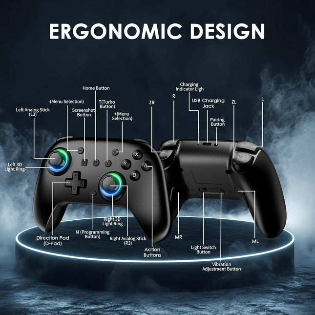 Switch Controllers 2 Pack with Charging Dock, Switch 2 Controller for Nintendo Switch/Switch - photo 2
