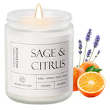 Sage Citrus Scented Candle, Soy Wax 7 oz