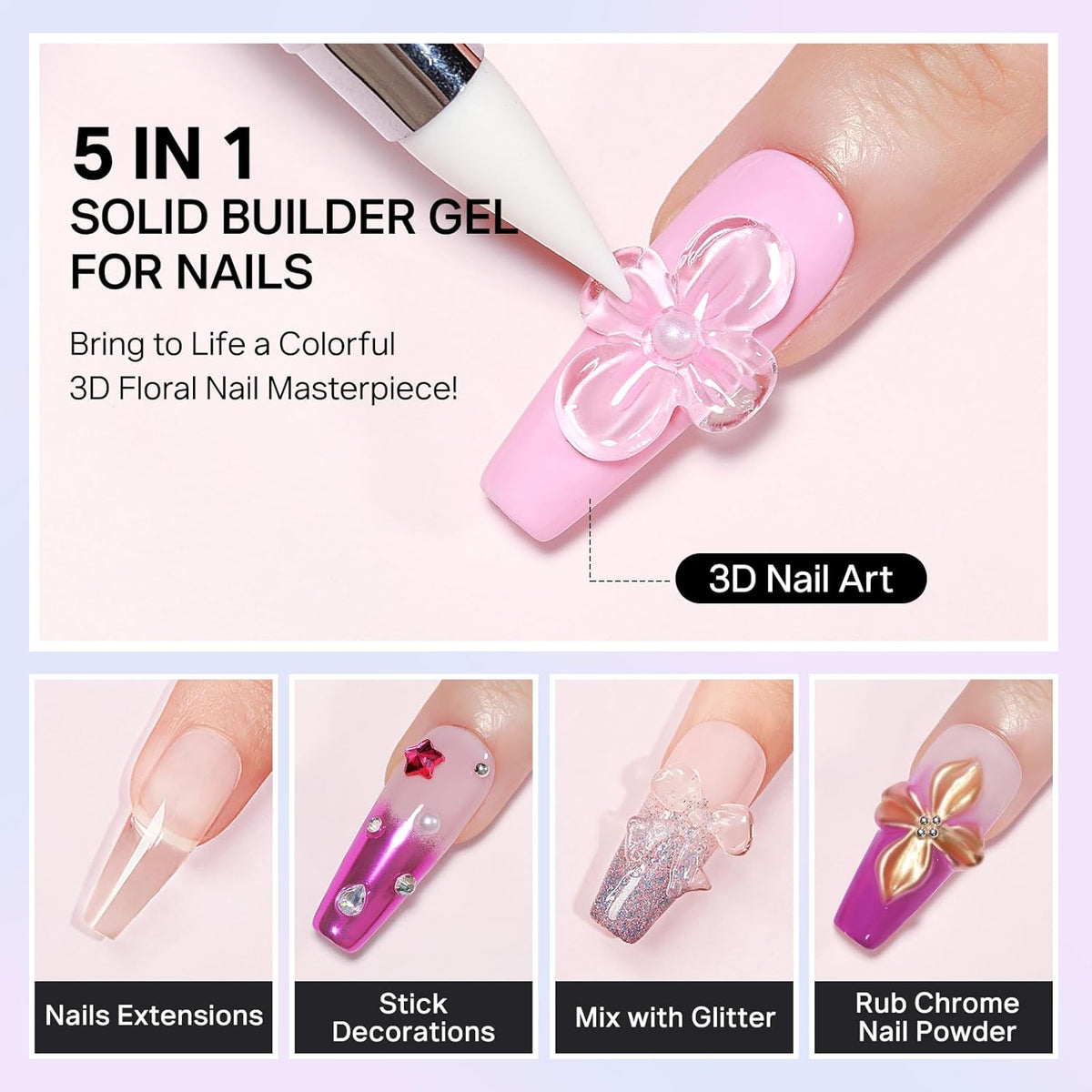 3PCS 3D Sculpting Gel Nail Art Builder Gel Set - photo 2
