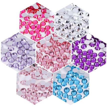 3000 Pieces SS12 3mm Flatback Rhinestones Clear Glass Round Gems Crystals for Nail Art DIY Crafts Clothes Shoes Bags （Light Pink）