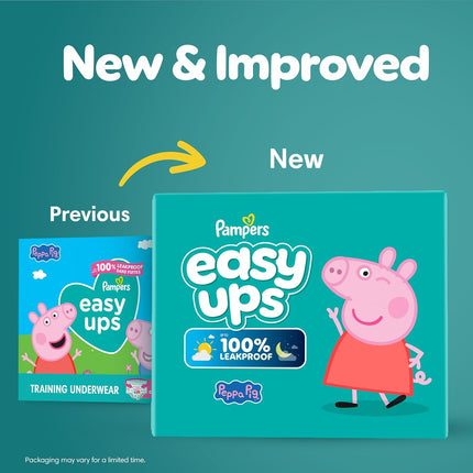 Pampers Training Pants - Easy Ups Girls & Boys Size 2T-3T, 25 Count, Peppa Pig Potty Underwear (Packaging May Vary)