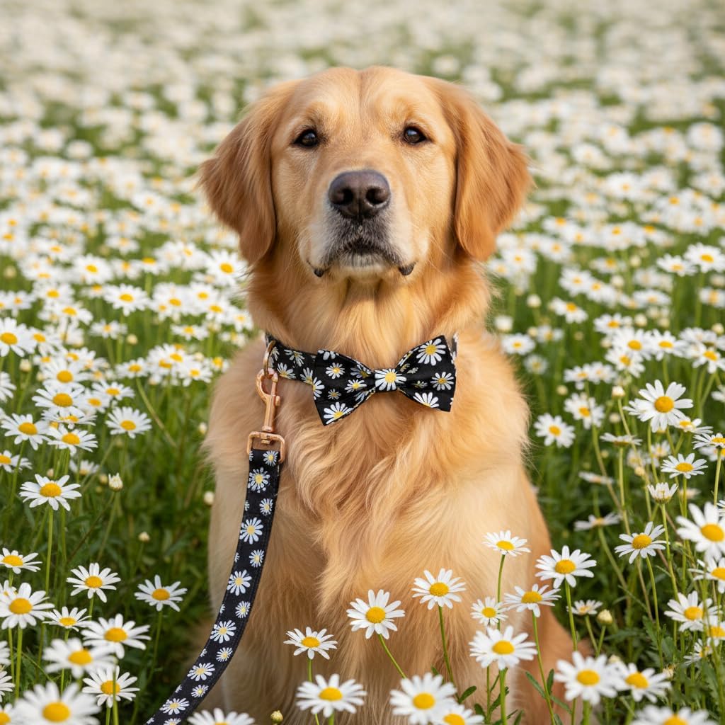 Personalized Dog Collar Daisy Print with Name & Phone Number - photo 3