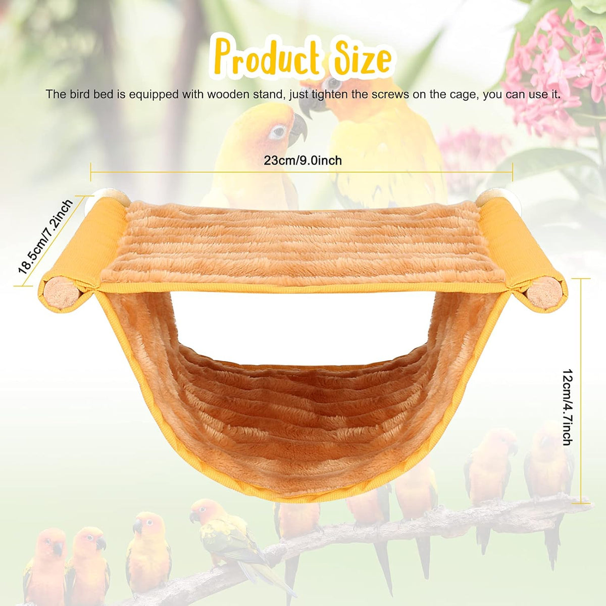 Winter Warm Hanging Bird Nest Bed Snuggle Hut - Medium Yellow - photo 2