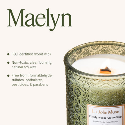 Eucalyptus Sage Fresh Scented Candles for Home, 19 oz Soy Wax