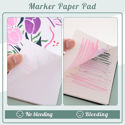 Bloc de papel para rotuladores de 50 hojas, 7.6 × 7.6 in, 120gsm, cuaderno de bocetos para rotuladores de alcohol