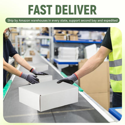 12"x9"x3" Shipping Boxes Set of 5, White Corrugated Cardboard Box Literature Mailer