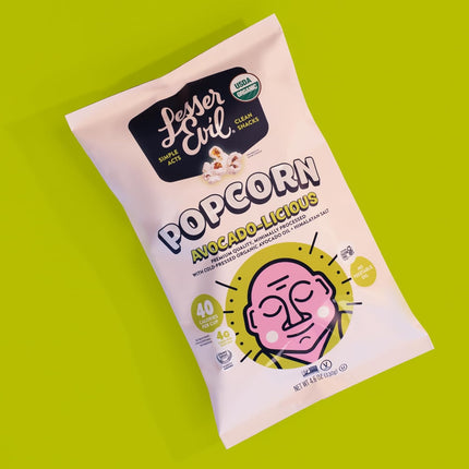 LesserEvil Avocado-licious Organic Popcorn, Amazon Exclusive, Premium Quality, Minimally Processed, No Vegetable Oil, 4.6 Oz, Pack of 3