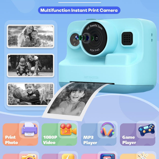 Kids Camera Instant Print,1080P Kids Instant Cameras That Print Photos,Christmas Birthday Gifts for - photo 2