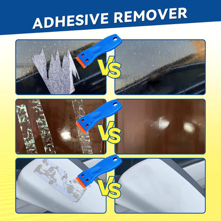 Tiepetly Adhesive Remover Spray 4.06oz, Sticker Remover with Plastic Scraper & 10 Blades, for Tape, Labels, Silicone, Gum & Wax Residue, Safe on Glass, Metal, Plastic, Wood and Hard Surfaces