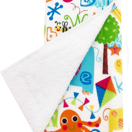 Infant Burping Cloth, Burp Cloths for Baby Boy or Girl, Soft and Absorbent - Cotton Reusable Spit Up Rags, XLarge, 1 Count (Animal ABCs)