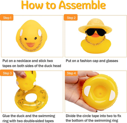 Car Duck Dashboard Decoration, Rubber Duck Car Ornament for Dashboard Decoration Accessories with Mini - photo 3