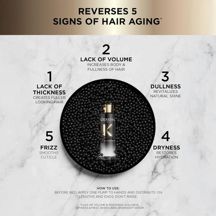 Kérastase Chronologiste Overnight Youth Serum - Age-Corrective Leave-In Serum for Hair Weakened by Signs of Aging, Anti-Frizz, Infused with Pro-Xylane™ & Ochrophyta Algae