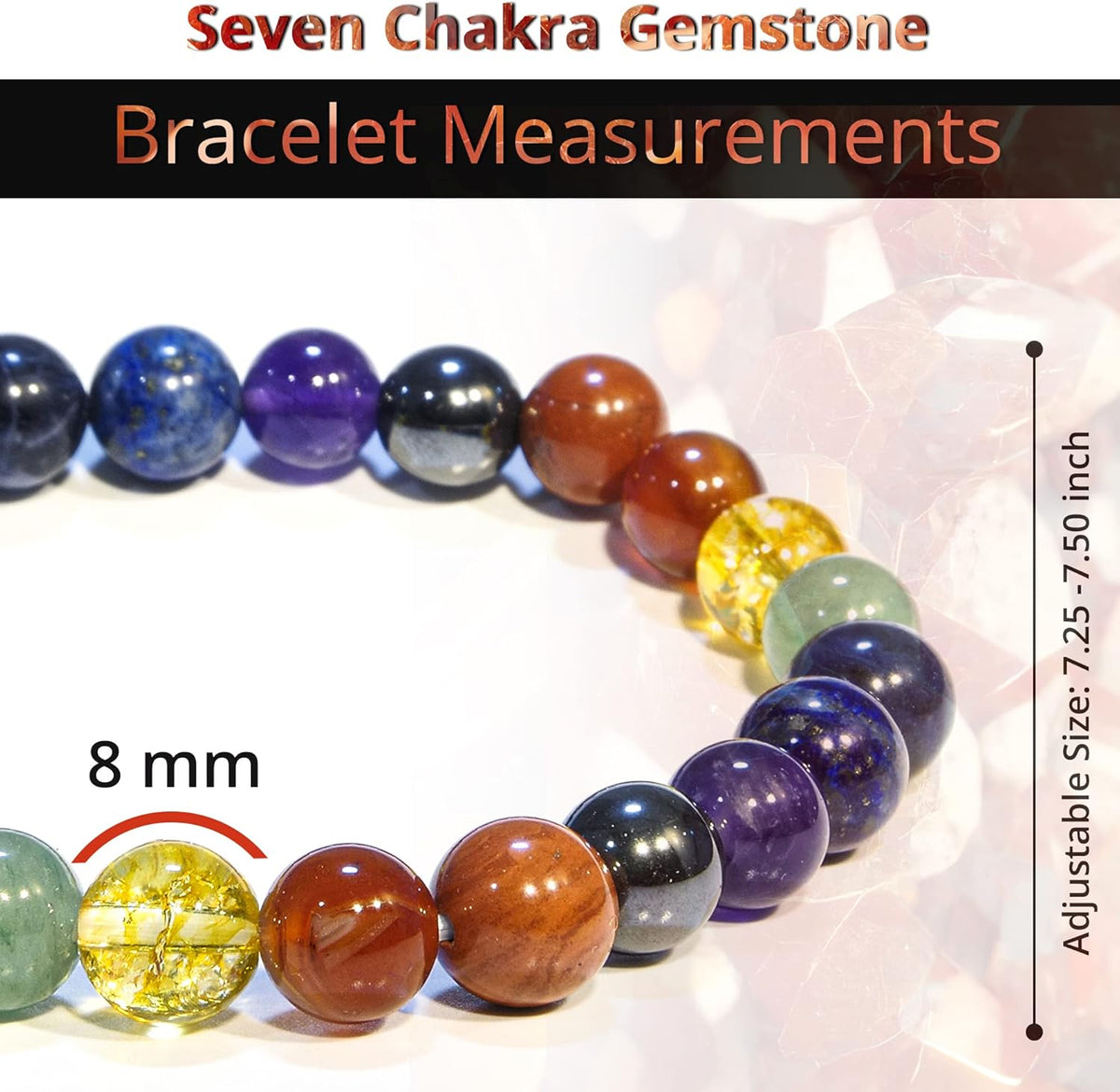 Healing Crystal Bracelet for Women and Men – 8mm Round Beaded Bracelet for Men and Women – Unisex - photo 3