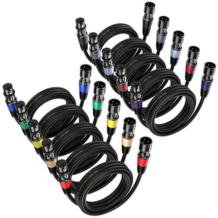 3ft XLR Cables 4-Pack - Male to Female Microphone Cable