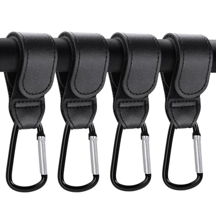 4 Pack Premium Non-Slip Stroller Hooks, Adjustable Carabiner Clips, Multifunctional Baby Stroller Accessories for Diaper Bags/Purses, Universal Fit for Strollers, Bikes, Wheelchairs & Walkers