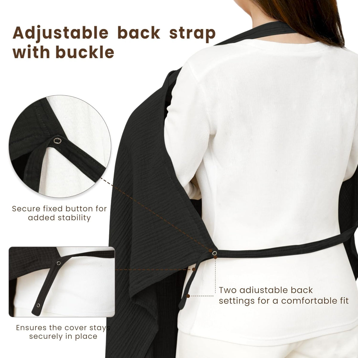Muslin Nursing Cover for Baby Breastfeeding, Breathable 100% Cotton Breastfeeding Cover with Rigid Hoop - photo 5