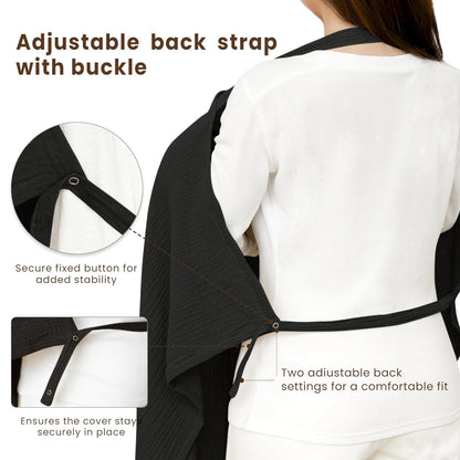 Muslin Nursing Cover for Baby Breastfeeding, Breathable 100% Cotton Breastfeeding Cover with Rigid Hoop - photo 5