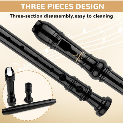 Soprano Recorder 8-Hole Instrument for Beginners Kids Students, Baroque Style C Key Flute with Cleaning - photo 4