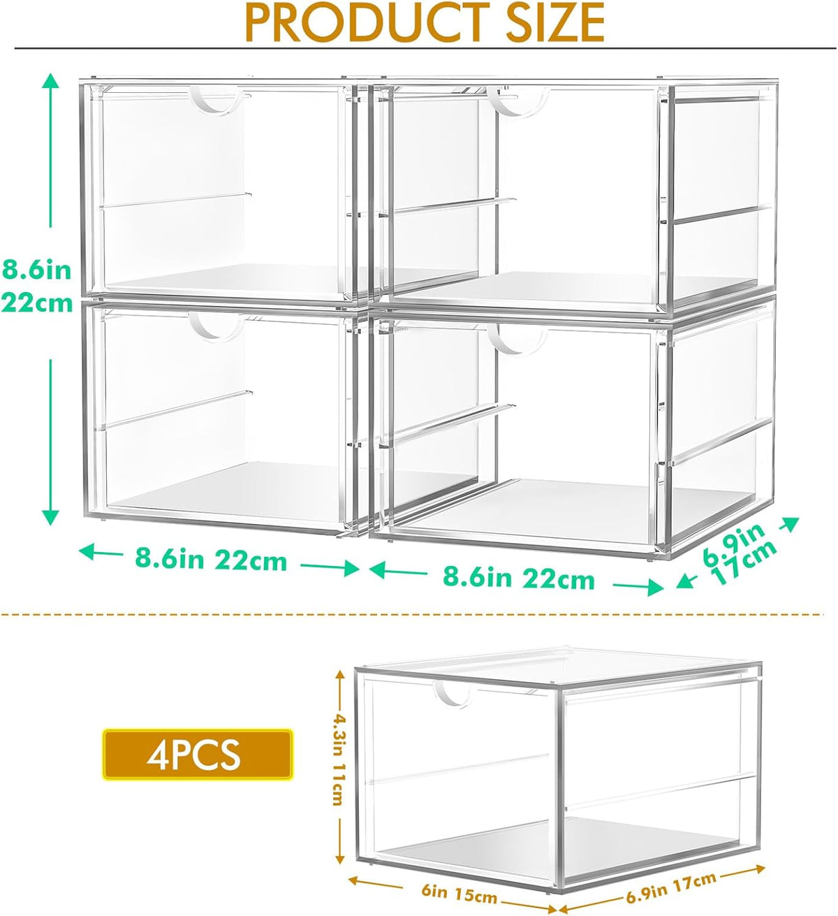 Versatile Acrylic Makeup Organizer, Drawer Organizer - photo 3