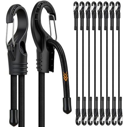 Bungee Cords Heavy Duty Outdoor: 20 Pcs Rubber Bungee Cords with Hooks in a Storage Jar Includes 10", 18", 24", 30", 36", 48" Bungee Cord for Camping, Tent, Fastening Items