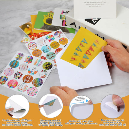 32 PCS Tarjetas de Cumpleaños al Mayoreo con Sobres, 4x6 Surtidas