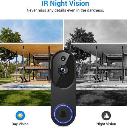 1080p Wireless Cameras & Monitor Video Doorbell Camera for Home Security, Pet dog Monitor, Cloud Storage, AI Human Detection, Night Vision, Two Way Audio, Indoor Outdoor Surveillance, 2.4G Wi-Fi Only