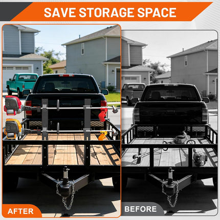 Weed Eater Rack for Trailer, 2 Place Heavy Duty Rust-Proof Weedeater Racks, Trimmer Rack for Open Trailer Truck with Combination Locks